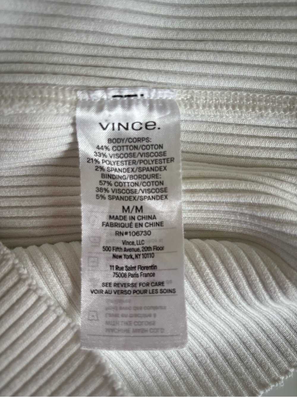 Vince White Square-Neck Ribbed Tank - Picture 6 of 7